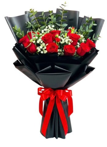 12 Mix Roses Hand Bouquet
