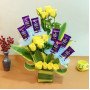 Yellow Roses n Dairy Chocolate 