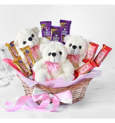 Teddy Choco Basket