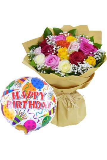 Mix Roses n Balloon Combo