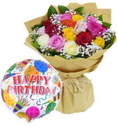 Mix Roses n Balloon Combo