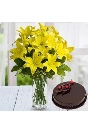 Yellow Asiatic with Cake