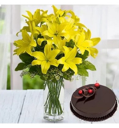 Yellow Asiatic with Cake