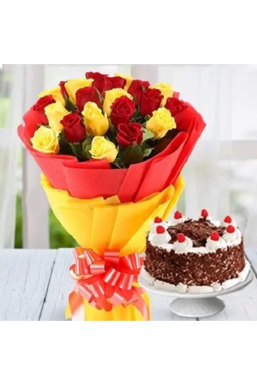 20 Mix Roses with Cake