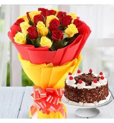 20 Mix Roses with Cake