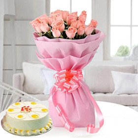Pink Roses n Butterscotch Combo Pink Roses n Butterscotch Combo