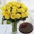 Yellow Roses Vase N Cake