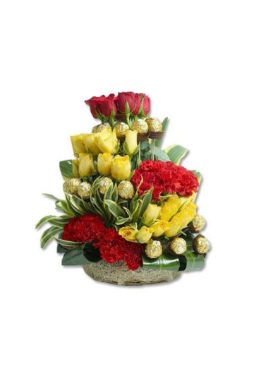 Flowers n Rocher Basket