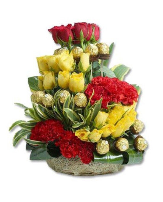Flowers n Rocher Basket