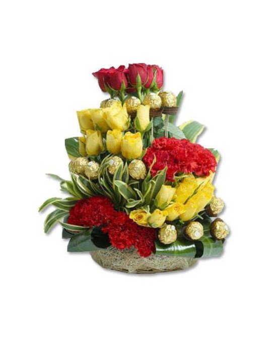 Flowers n Rocher Basket