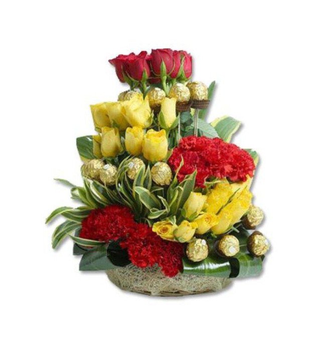 Flowers n Rocher Basket