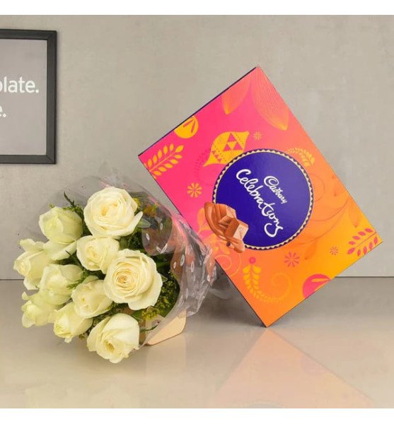 White Roses n Celebration Combo