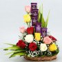 Rose N Dairy Milk Gift Basket