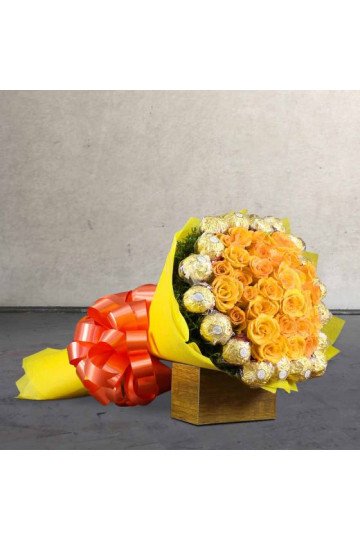 Yellow Roses n Ferrero Rocher Combo