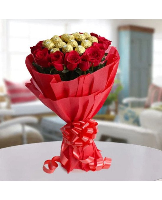 Red Roses n Ferrero Rocher Bouquet