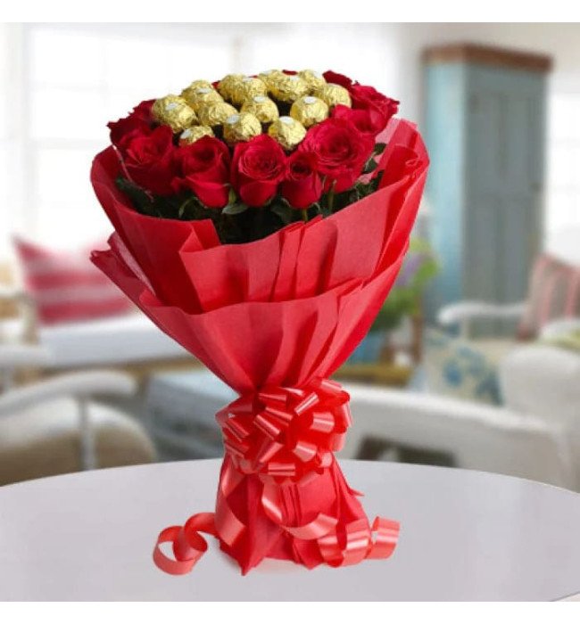 Red Roses n Ferrero Rocher Bouquet