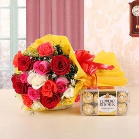 Mix Roses n Ferrero Rocher Combo Mix Roses n Ferrero Rocher Combo