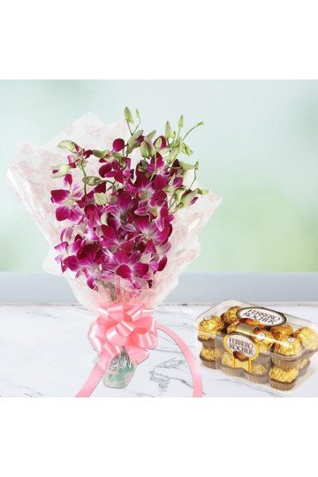 Purple Orchids n Rocher 