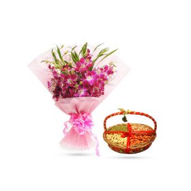 Orchids n Dry Fruits Combo Orchids n Dry Fruits Combo