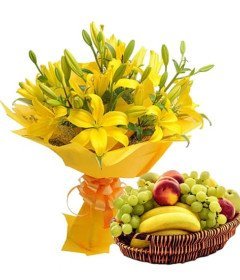Flowers and Fresh Fruits Combos