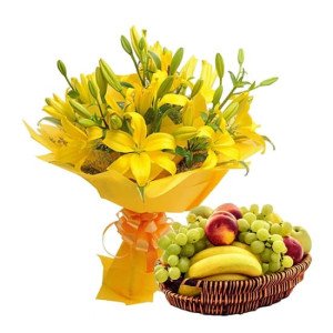 Flowers and Fresh Fruits Combos