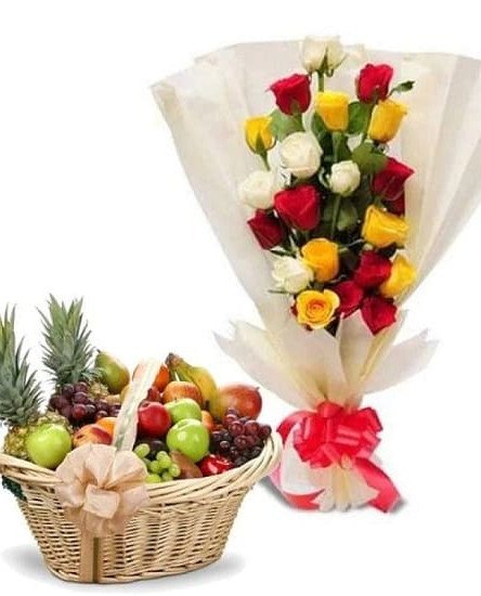 Deluxe Fruits N Flowers Combo