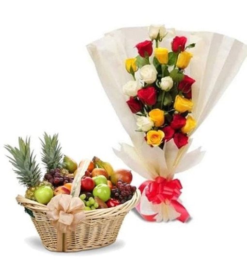 Deluxe Fruits N Flowers Combo