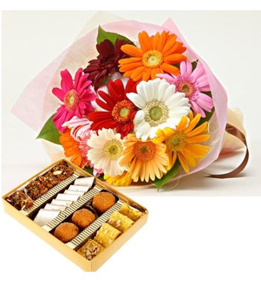 Mix Gerberas n Sweets Combo