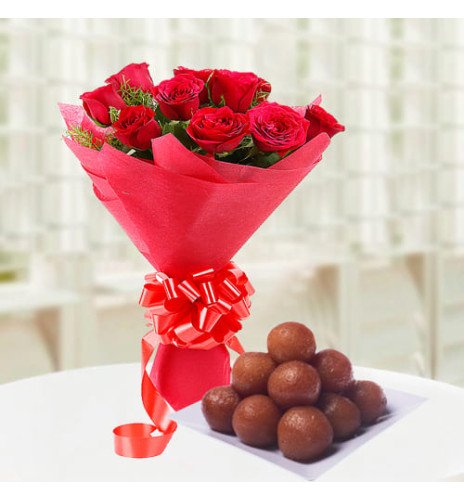 Roses n Gulab Jamoon Combo