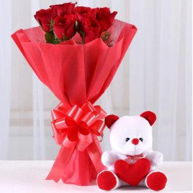 Roses n Teddy Bear Combo Roses n Teddy Bear Combo