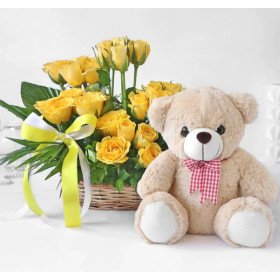 Yellow Roses n Teddy Combo Yellow Roses n Teddy Combo