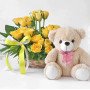 Yellow Roses n Teddy Combo