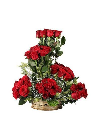 Be Happy - 40 Roses With Basket Be Happy - 40 Roses With Basket