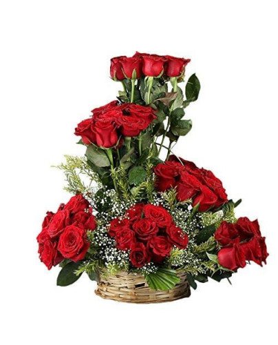 Be Happy - 40 Roses With Basket