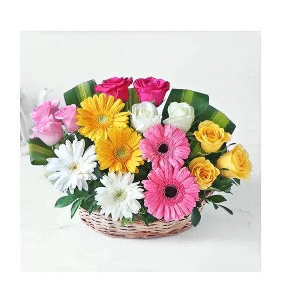 Beautiful Gerbera and Roses Flowers