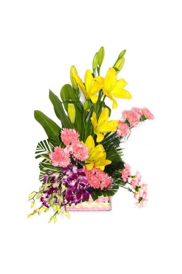 Beautiful Mixed Flowers Basket