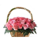 Elegant Basket Of Love - Pink Flower Wedding Bouquet