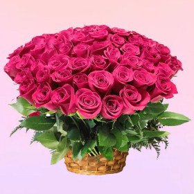 Impressive Basket of Pink Innocence Roses Impressive Basket of Pink Innocence Roses