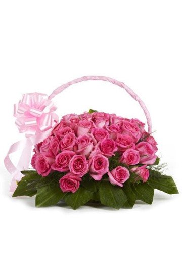 Pink Passion Basket - 20 Pink Roses