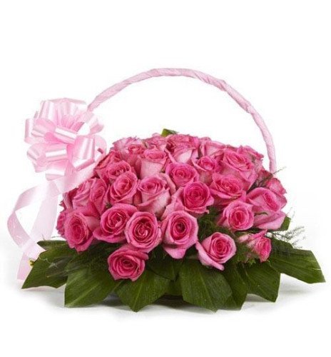 Pink Passion Basket - 20 Pink Roses