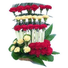 Red and Yellow Carnations Basket Red and Yellow Carnations Basket