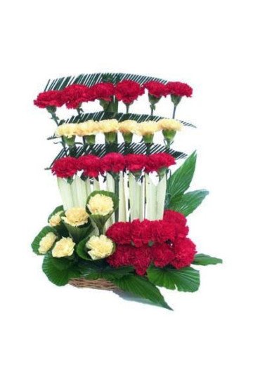 Red and Yellow Carnations Basket Red and Yellow Carnations Basket