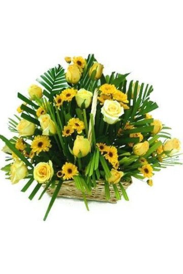 Roses Chrysanthemums Basket
