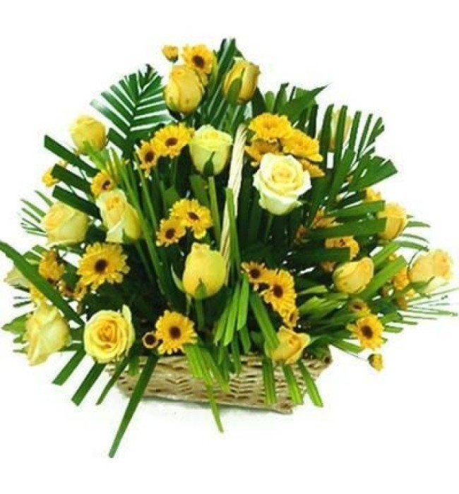 Roses Chrysanthemums Basket