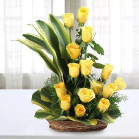 Glamorous Queen - A Basket Of Yellow Roses Glamorous Queen - A Basket Of Yellow Roses
