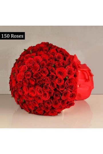 150 Red Rose Bouquet For Valentine's Day