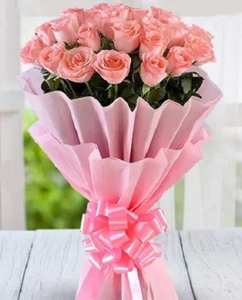 20 Pink Roses Bunch
