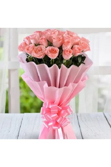 20 Pink Roses Bunch