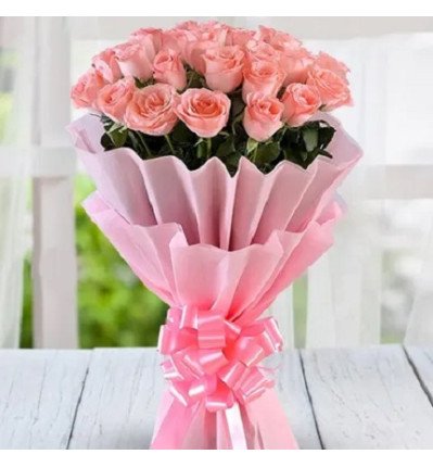 20 Pink Roses Bunch