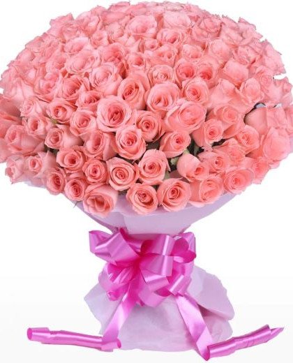 143 Pink Roses Hand Bouquet